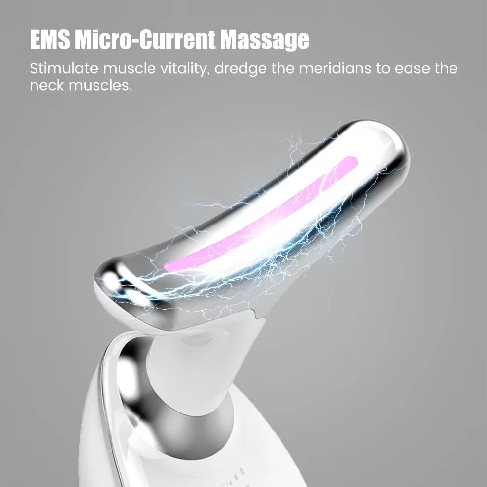 Face Neck Lift Beauty Device EMS Facial Massager LED Light Therapy Double Chin Remover Skin Rejuvenation