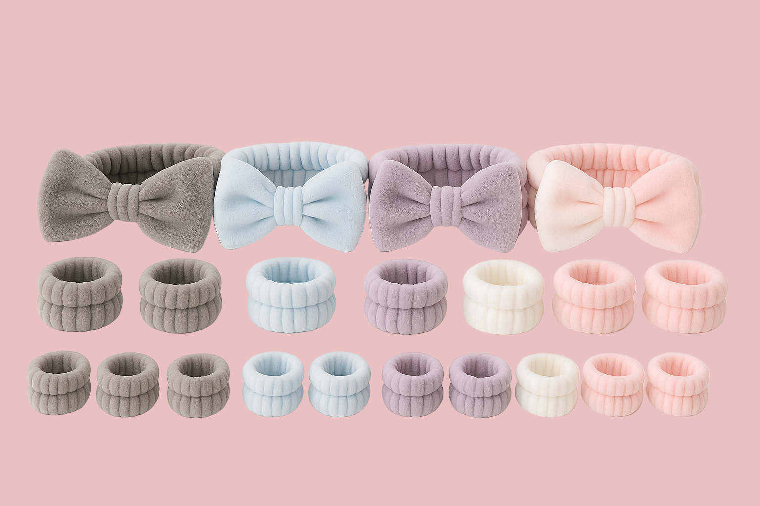 L´aura Face Wash Wristbands & Headband Set