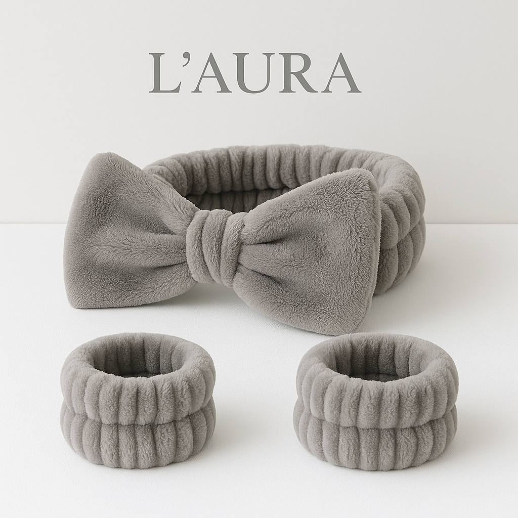 L´aura Face Wash Wristbands & Headband Set