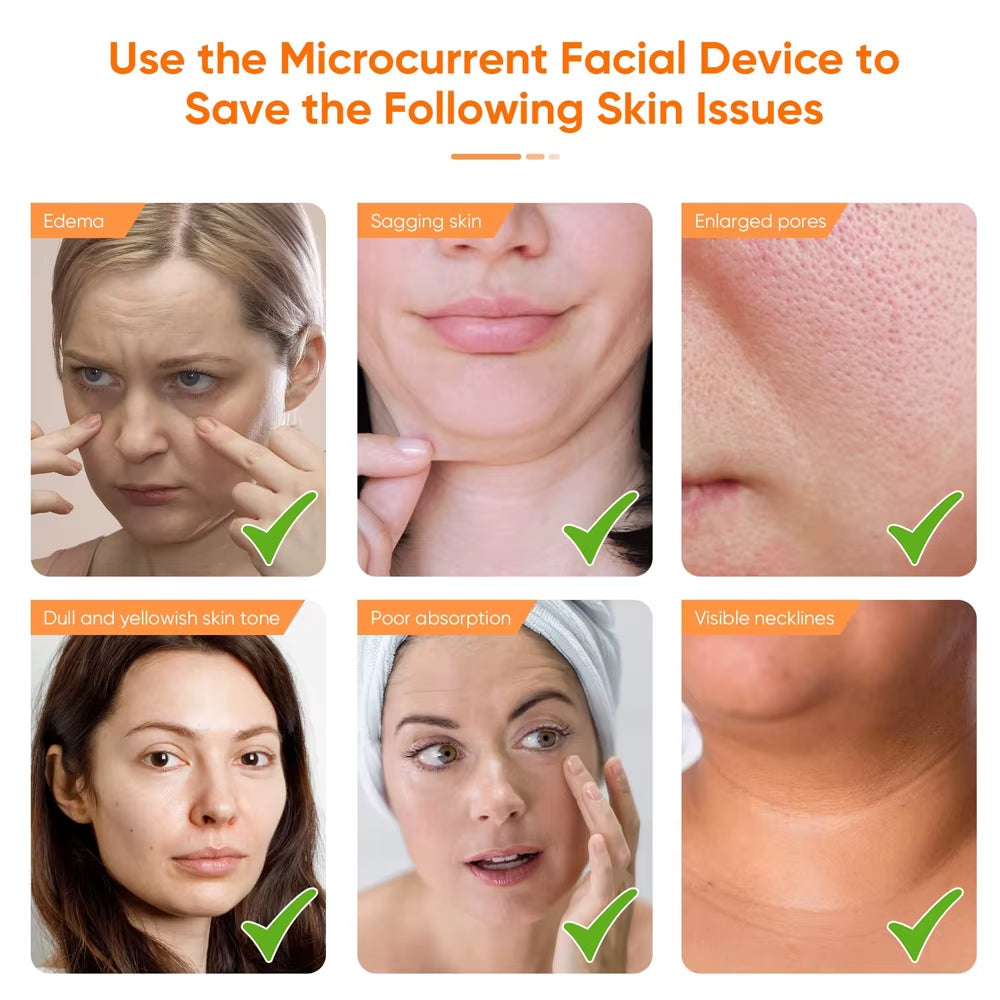EMS Face Roller Microcurrent Face Lift Double Chin Remover Jaw Line V Shape Facial Lifting Device