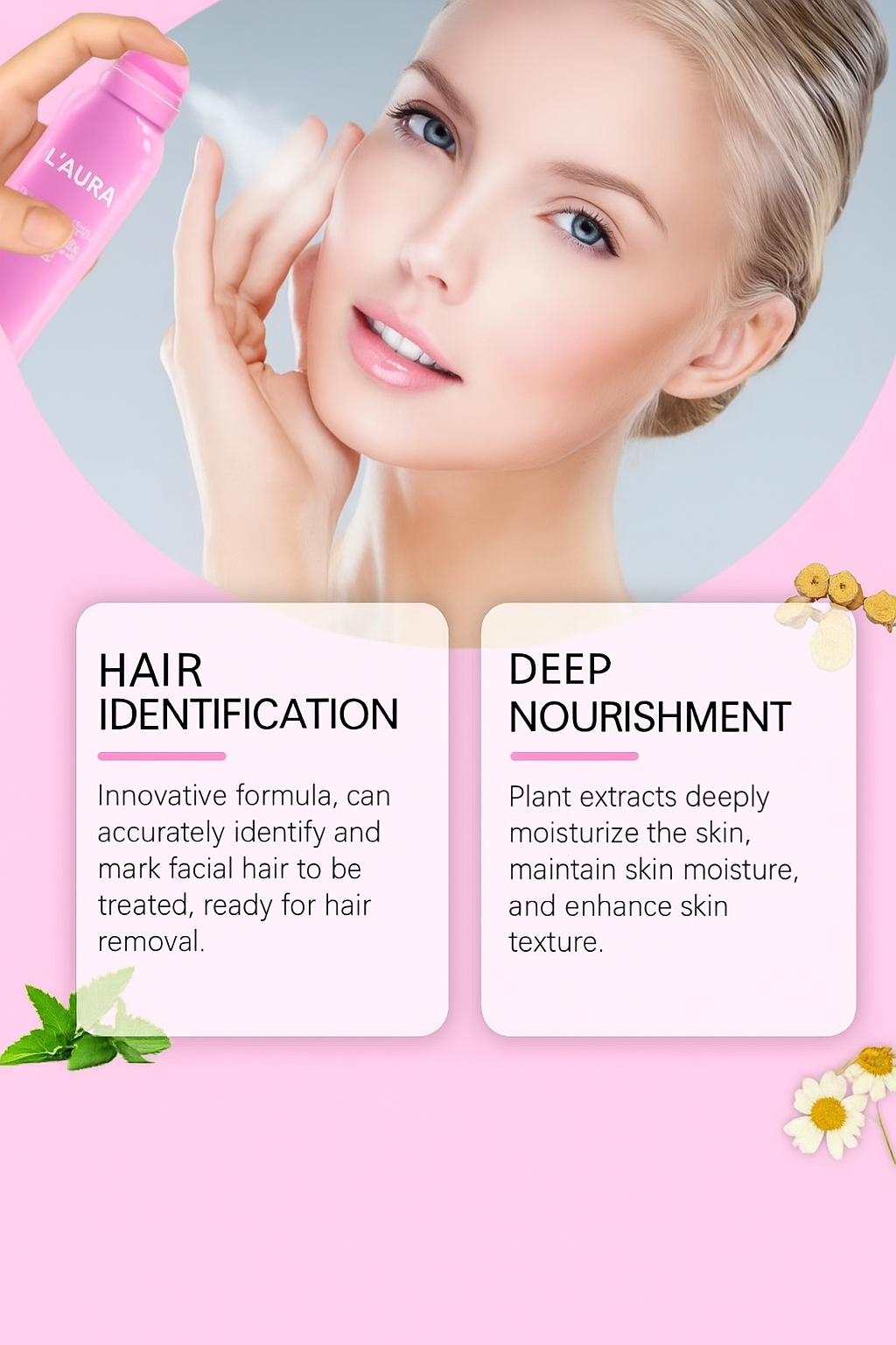 L´aura Facial Hair Removal Spray